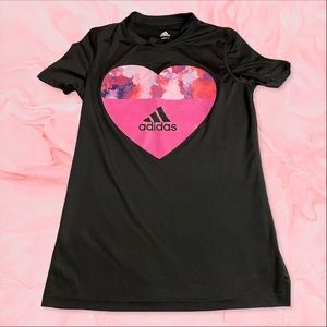 Youth Adidas Black and Pink top (large 14)